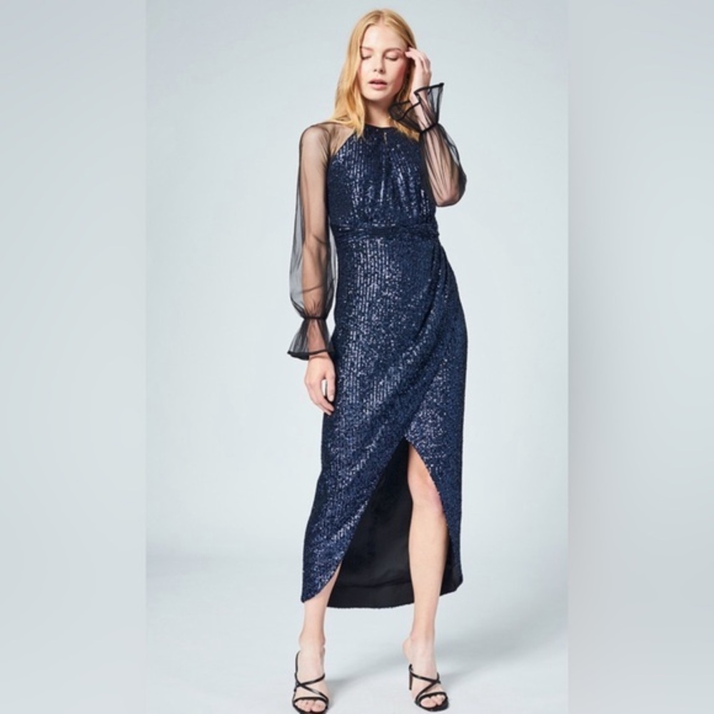 NEW Three Floor Maysan Women Navy Couture Formal Event Eveningwear Dress Gown **